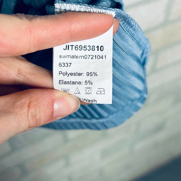 Blue Maternity Tank Top with Embroderied Flowers - Picture 5 of 6